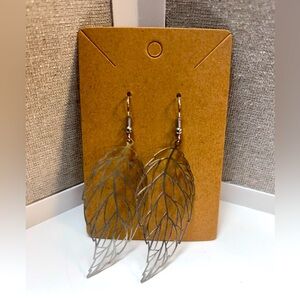 Boho Angel Wing Cut Out Earrings - Matte Silver Tone
